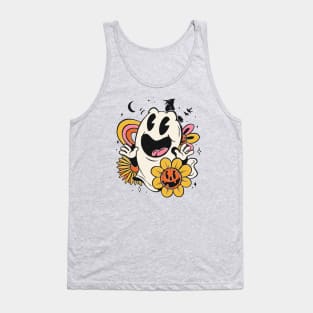 Retro Halloween Ghost Cartoon Tank Top